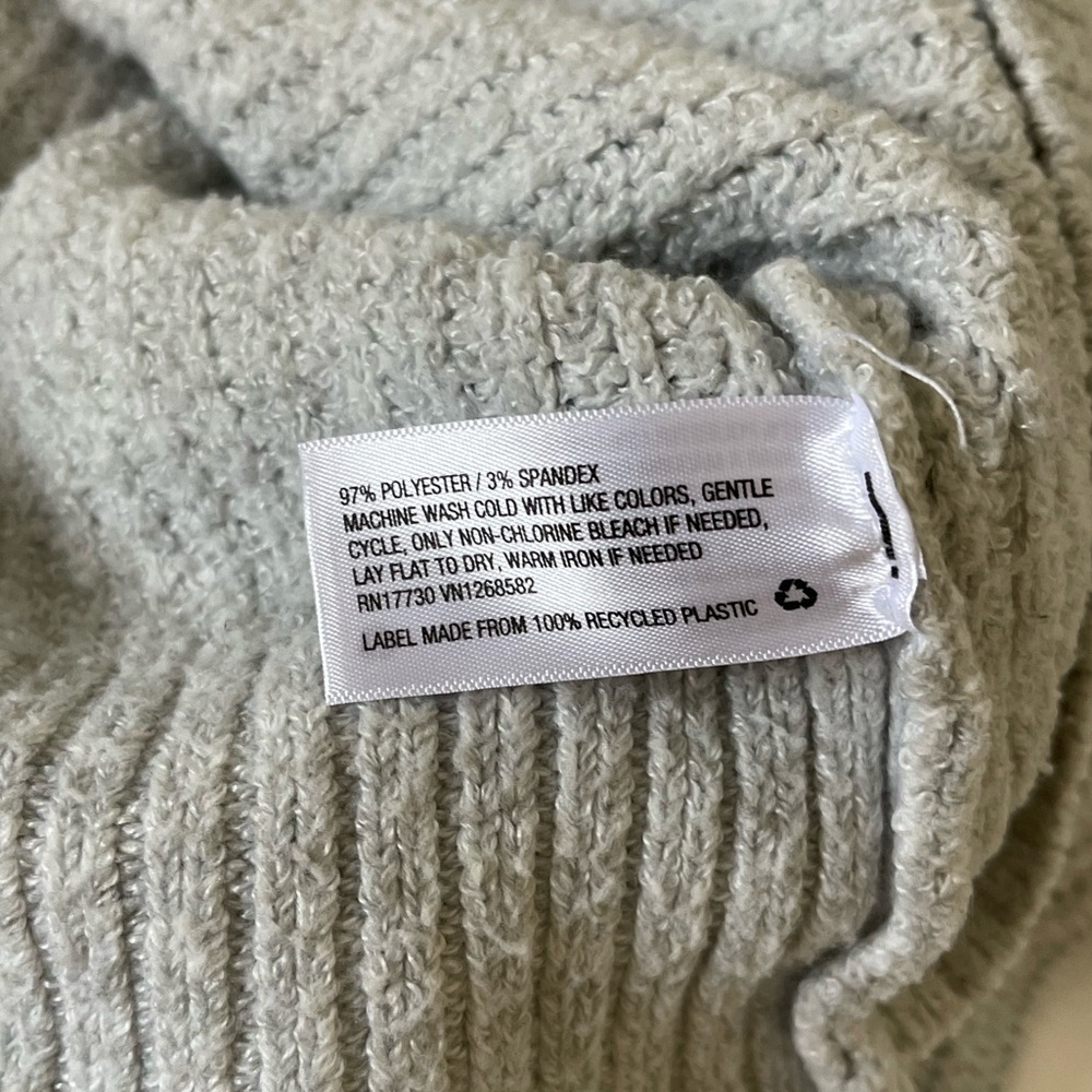 A New Day Light Gray Ribbed Sweater XXL Soft Stretch Puffed Shoulder Clean Girl - Picture 5 of 11